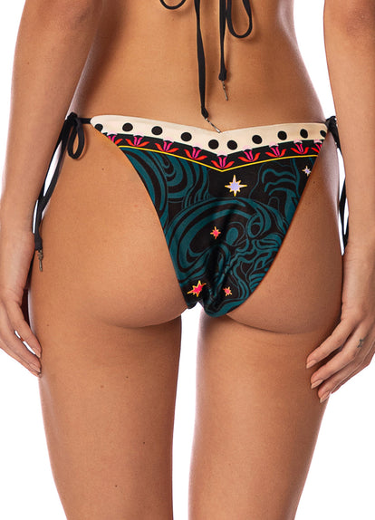 Thumbnail - Maaji Flamingo Night Sunshine Regular Rise Tie Side Bikini Bottom - 3