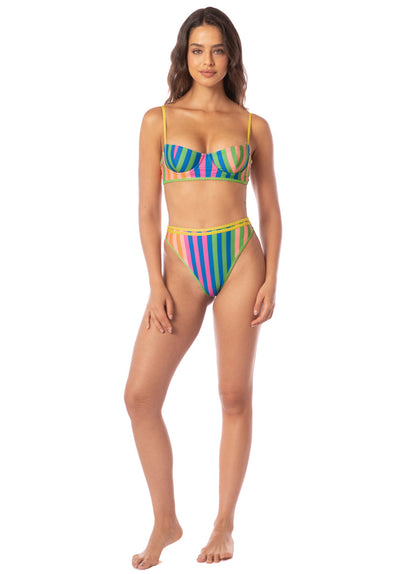 Thumbnail - Foto de Striped Mule Trinity Regular Rise V Front Bikini Bottom by Maaji - Tops - Vestidos de Baño - 5