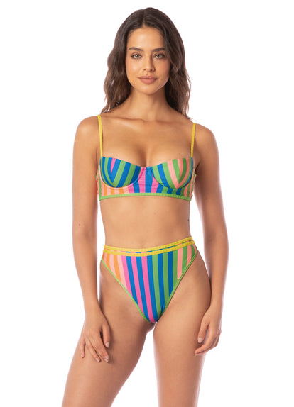 Maaji Striped Mule Elite High Rise Classic Bikini Bottom