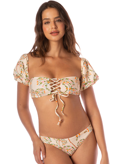  Maaji Sandstone Tropics Radiance Lace Up Bralette Bikini Top