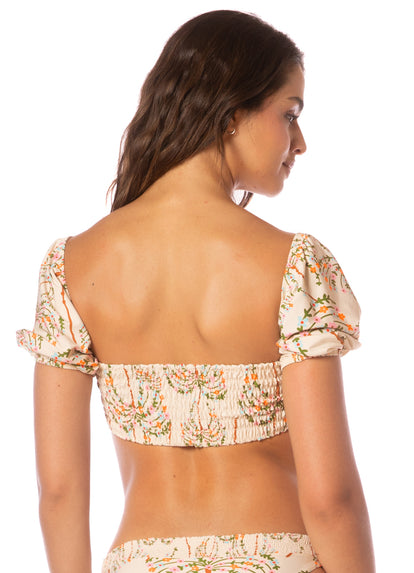  Maaji Sandstone Tropics Radiance Lace Up Bralette Bikini Top