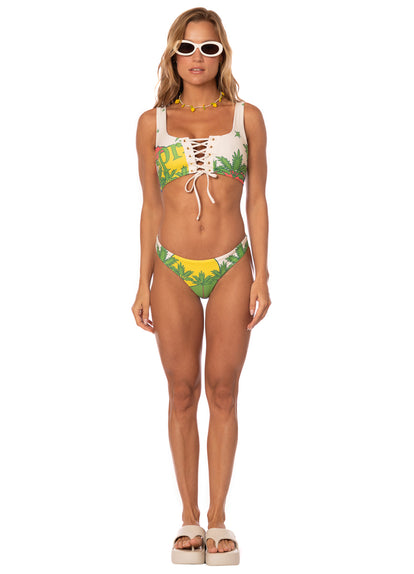  Bikini Top de Maaji -  Maaji Lime Dreams Dazzle Print Lace Up Bralette Bikini Top - Categoría: Ropa, Vestidos de baño