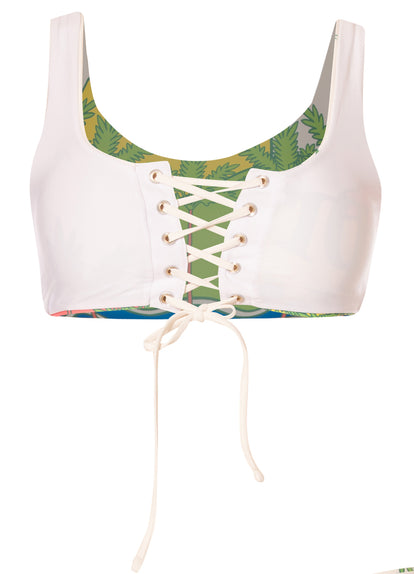  Bikini Top de Maaji -  Maaji Lime Dreams Dazzle Print Lace Up Bralette Bikini Top - Categoría: Ropa, Vestidos de baño