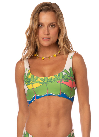  Bikini Top de Maaji -  Maaji Lime Dreams Dazzle Print Lace Up Bralette Bikini Top - Categoría: Ropa, Vestidos de baño