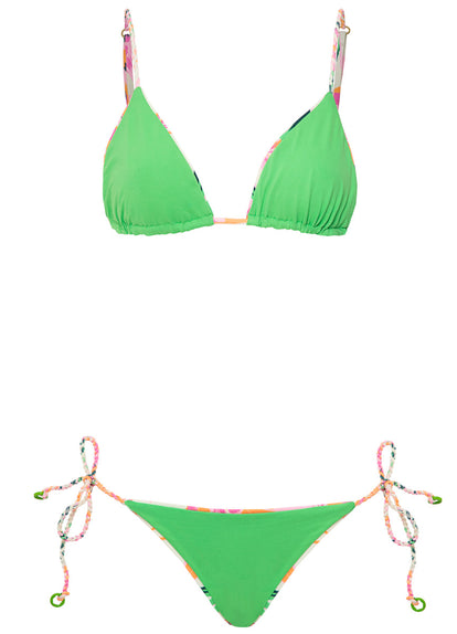 Thumbnail - Foto de Bubbly Blossom Palm Glow Upbraid Sliding Triangle Bikini Top by Maaji - Panties - Vestidos de Baño - 7
