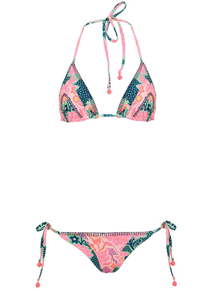 Thumbnail - Maaji Blush Floral Shining Low Rise Tie Side Bikini Bottom - 11
