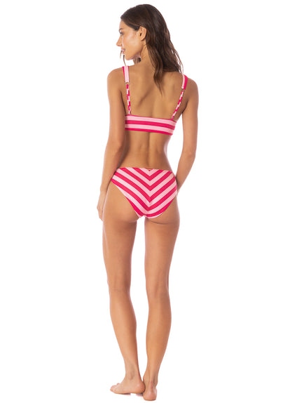  Maaji Apple Stripes Iconic  Low Rise Thin Side Bikini Bottom