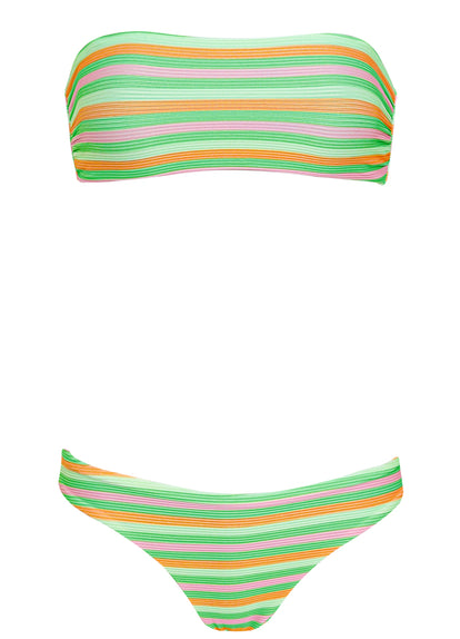  Maaji Rainbow Stripe Iconic Low Rise Thin Side Bikini Bottom