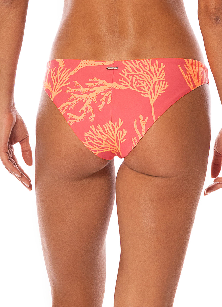 Foto de Coral Reef Iconic Low Rise Tie Side Bikini Bottom by Maaji - Panties - Vestidos de Baño