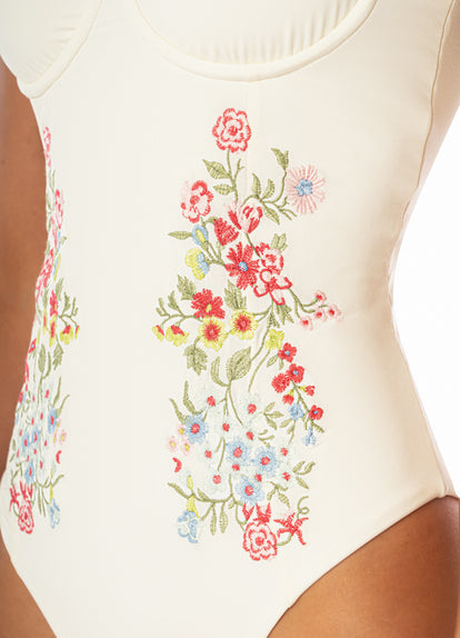  Maaji Flowering Vines Camelia  Cheeky Cut Underwire One Piece