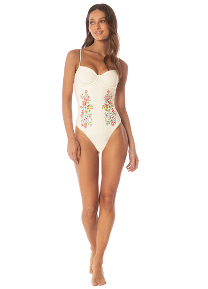  Maaji Flowering Vines Camelia  Cheeky Cut Underwire One Piece