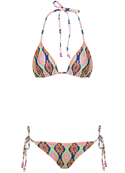  Maaji Stamped Blooms Sunflash Low Rise Tie Side Bikini Bottom