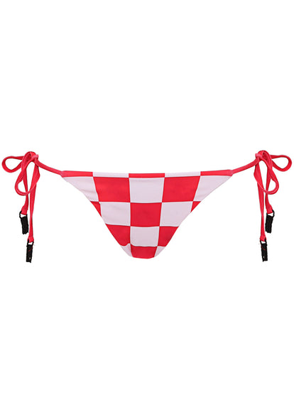  bikini bottom from Maaji – Cherry Checker Oahu  Low Rise Tie Side Bikini Bottom – Category: Apparel , Accessories Clothing Swimwear