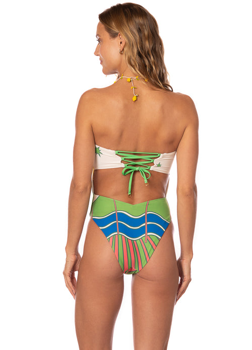 Hover image -  One Piece de Maaji -  Maaji Lime Dreams Ohana Signature Cut Bandeau One Piece - Categoría: Ropa, Vestidos de baño