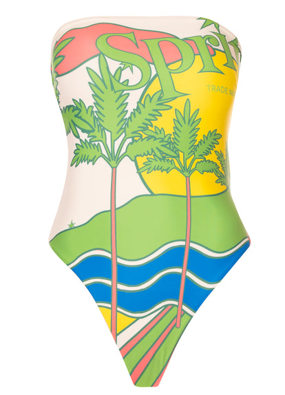  One Piece de Maaji -  Maaji Lime Dreams Ohana Signature Cut Bandeau One Piece - Categoría: Ropa, Vestidos de baño