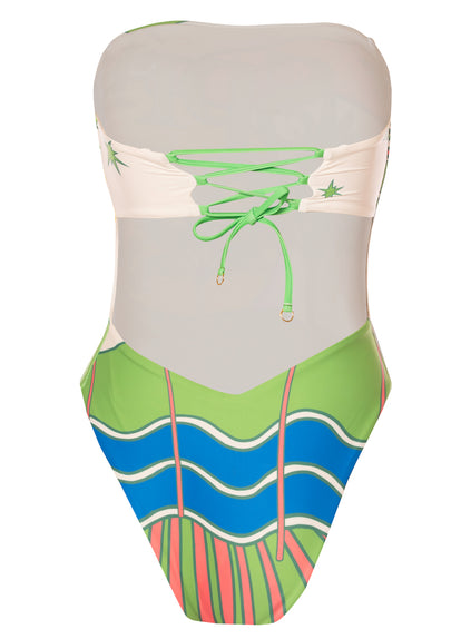 Thumbnail - One Piece de Maaji -  Maaji Lime Dreams Ohana Signature Cut Bandeau One Piece - Categoría: Ropa, Vestidos de baño - 8