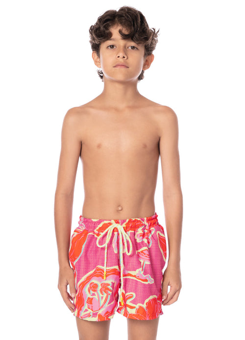 Main image -  Maaji Blush Floral Little Sailor Boys Trunks 