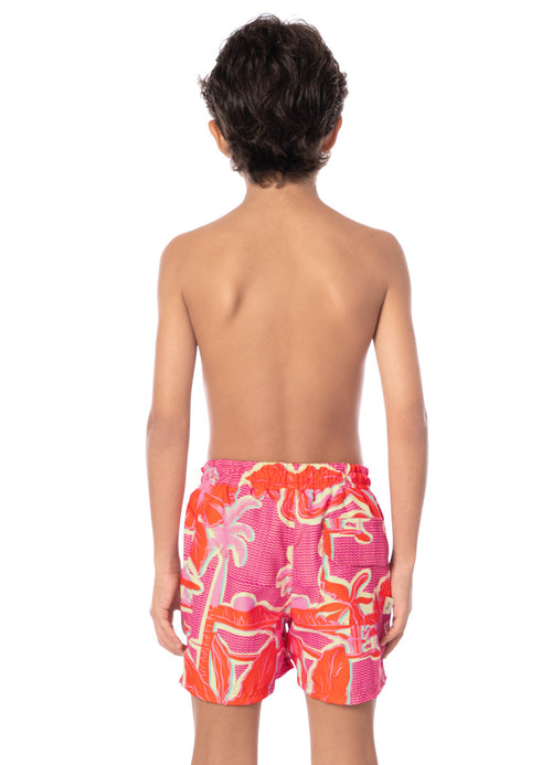 Hover image -  Maaji Blush Floral Little Sailor Boys Trunks 