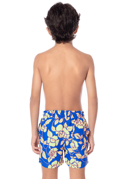 Hover image -  Maaji Cobalt Flora Little Sailor Boys Trunks 