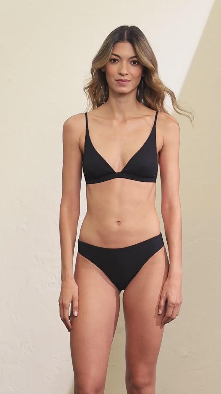 Maaji Jade Black Ivy Fixed Triangle Bikini Top
