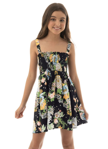  Maaji Black Bouquet Bouquet Girls Short Dress GIRLS BEACHWEAR Maaji 