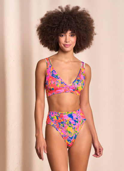  Maaji Crayonflower Rocky Long Line Triangle Bikini Top