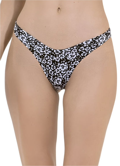  Maaji Black Pansy Splendour High Leg Bikini Bottom BIKINI BOTTOM Maaji 