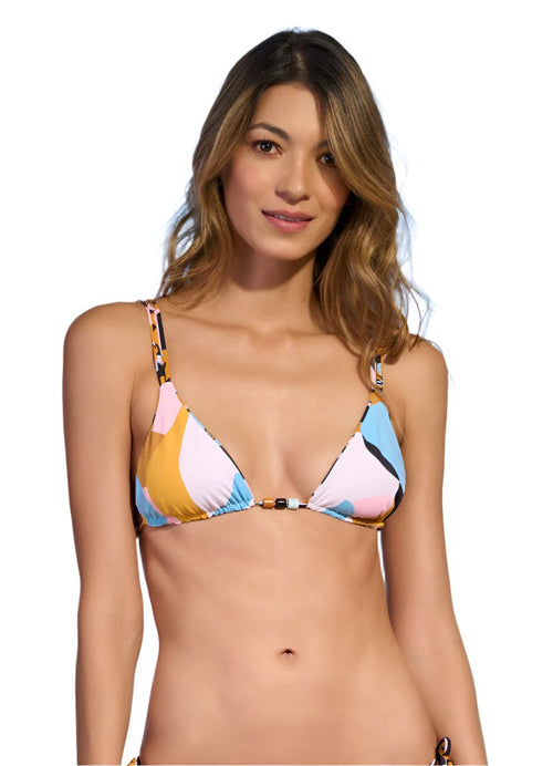 Hover image -  Maaji Swizzle Camellia Sliding Triangle Bikini Top