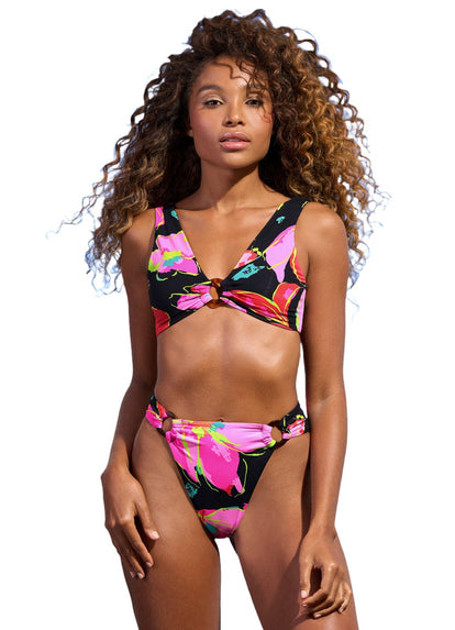 Thumbnail - bikini top from Maaji – Flory Talia Ring Front Bralette Bikini Top – Category: Apparel , Accessories Clothing Swimwear - 1