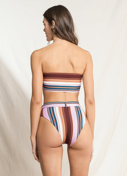  Maaji Bayadere Stripes Whitney High Rise/High Leg Bikini Bottom