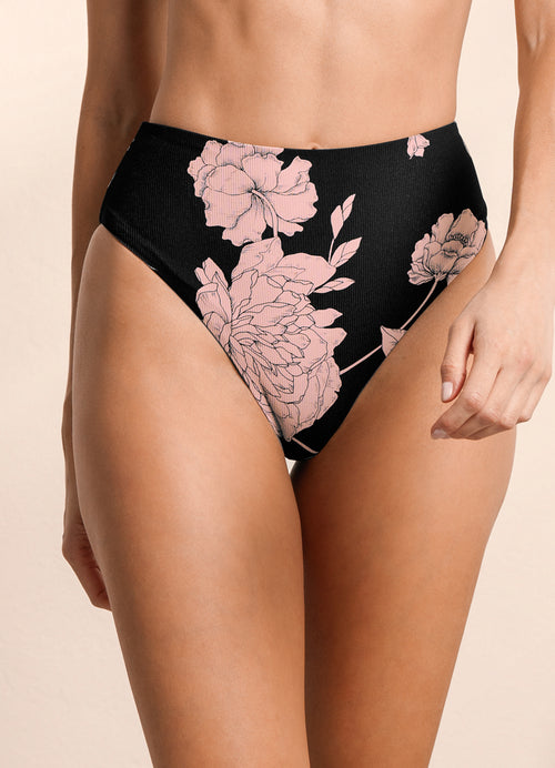 Hover image -  Maaji Evening Bloom Susee High Rise/High Leg Bikini Bottom