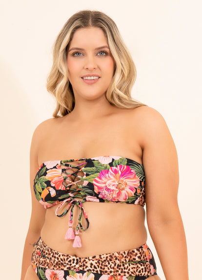 Thumbnail - Maaji Catchy Mandolin Strapless Bandeau Bikini Top - 6