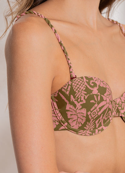  Maaji Batik Jungle Cocoa Molded Underwire Bikini Top