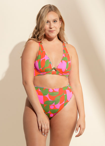  Maaji Pristine Flower Suzy Q High Rise/High Leg Bikini Bottom