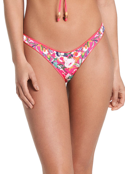  Maaji Fuchsia Dianthus Flirt Thin Side Bikini Bottom BIKINI BOTTOM Maaji 