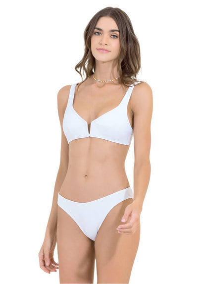  Maaji White Cotton Victory V Wire Bralette Bikini Top BIKINI TOP Maaji 