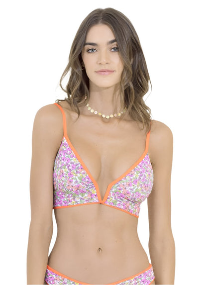  Maaji Popsicle Orange Parade Long Line Triangle Bikini Top BIKINI TOP Maaji 