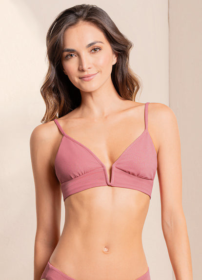  Maaji Salmonberry Parade Long Line Triangle Bikini Top