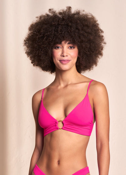  Maaji Dragon Fruit Shine Long Line Triangle Bikini Top