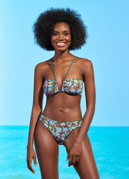  Maaji Crocodile Green Ursule V Wire Bandeau Bikini Top