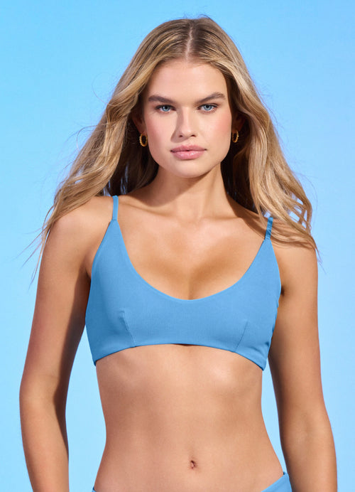 Alternative image -  Maaji Pool Blue Blush Sporty Bralette Bikini Top
