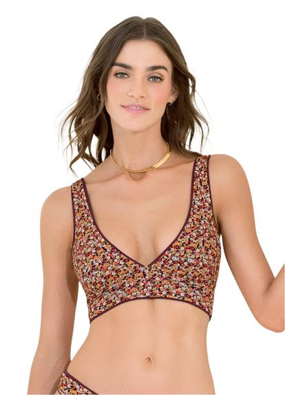 Thumbnail - Maaji Pinot Red Patricia Long Line Triangle Bikini Top BIKINI TOP Maaji  - 6