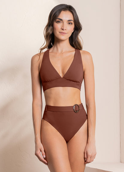  Maaji Moccachino Whitney High Rise/High Leg Bikini Bottom