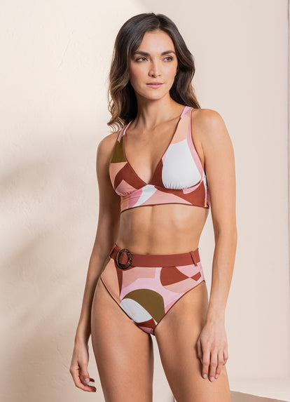  Maaji Moccachino Patri Long Line Triangle Bikini Top