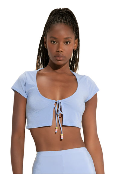  Maaji Serenity Lavender Tabby Swim Crop Top