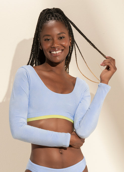 Hover image -  Maaji Serenity Lavender Benny Long Sleeve Bikini Top